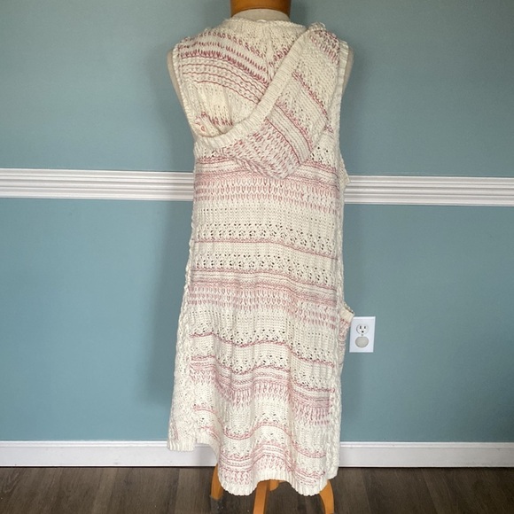 Willow & clay long line duster cable knit sweater vest. Size XS/S. Boho cottage - Picture 5 of 7